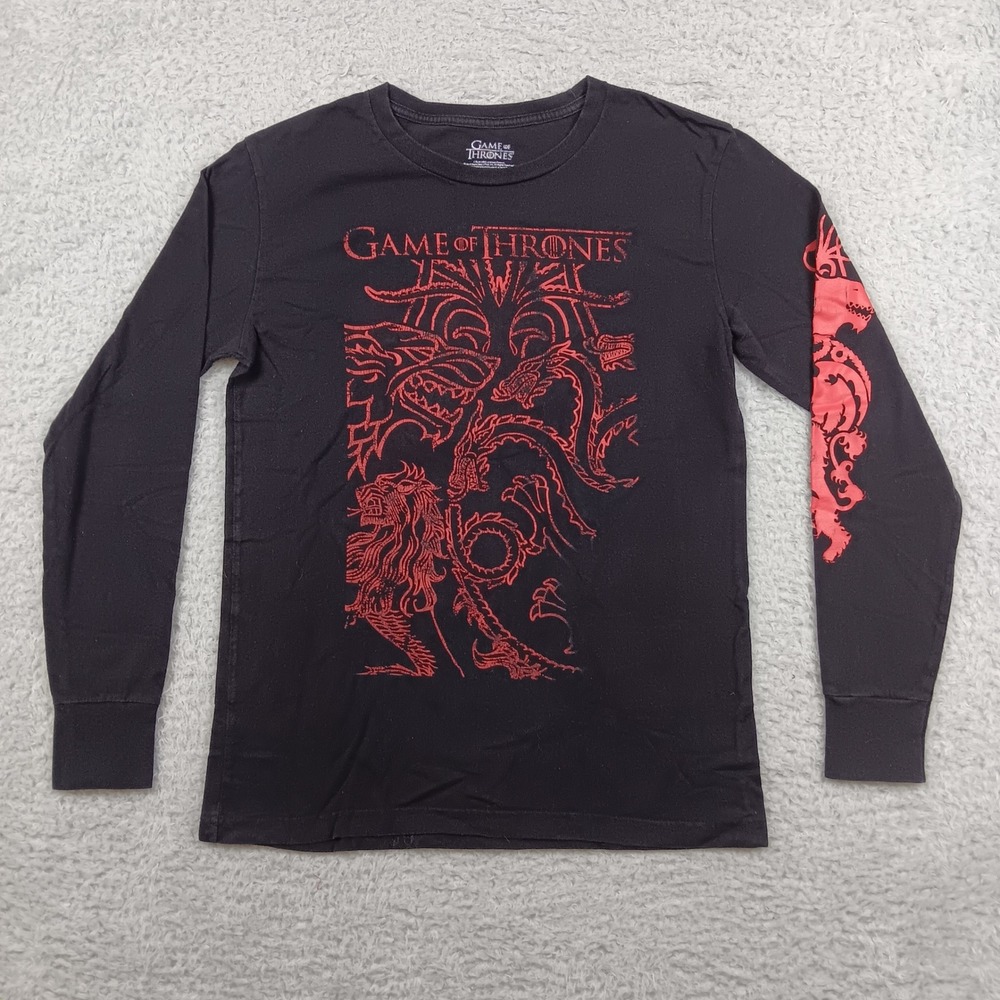 Game of Thrones Shirt House Sigil Graphic Tee Mens M Black Long Sleeve RN77272